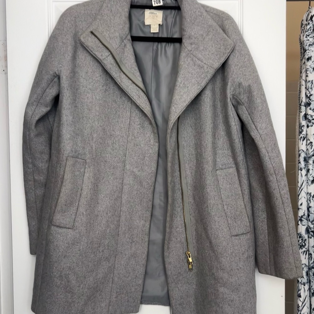 J. Crew Light Gray Trench Coat